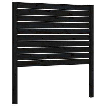 Bedframe met hoofdbord massief hout zwart 2FT6 Small Single 75 x 190 cm Zwart