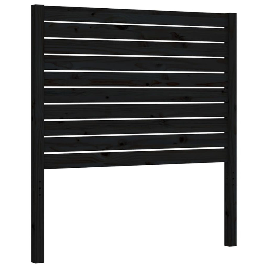 Bedframe met hoofdbord massief hout zwart 2FT6 Small Single 75 x 190 cm Zwart