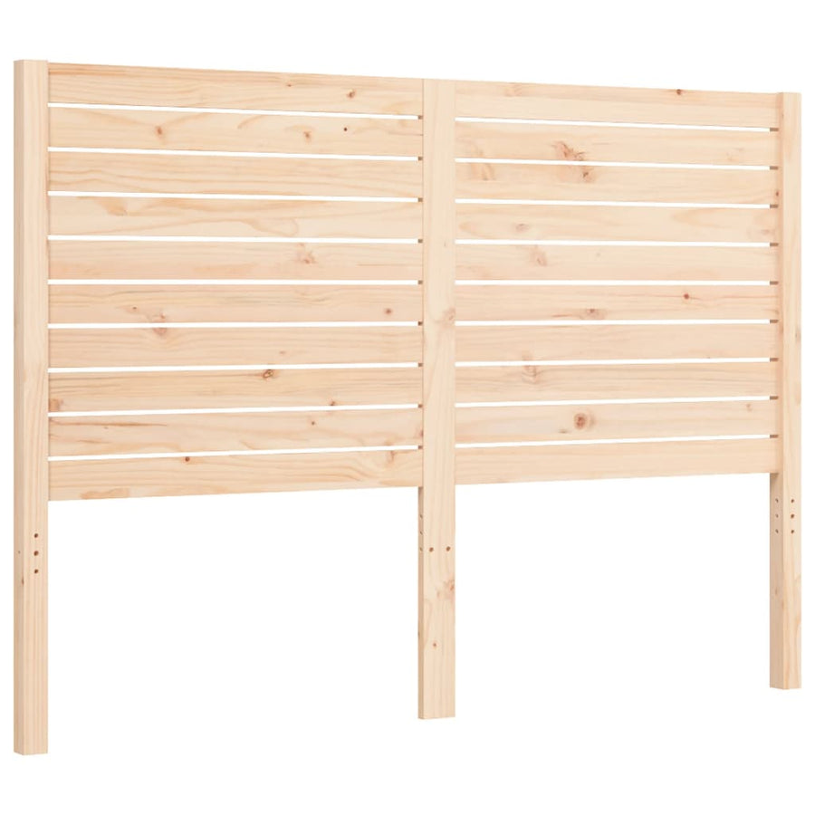 Bedframe met hoofdbord massief hout 140x200 cm 140 x 200 cm Naturel