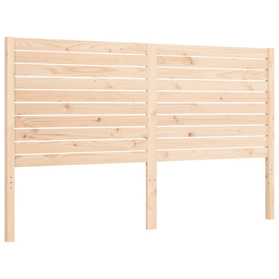 Bedframe met hoofdbord massief hout 160x200 cm 160 x 200 cm Naturel