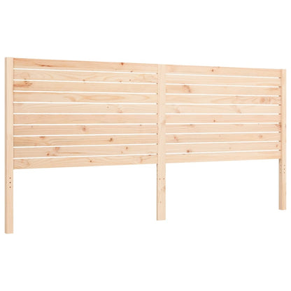 Bedframe Met Hoofdbord Massief Hout 180 x 200 cm Naturel