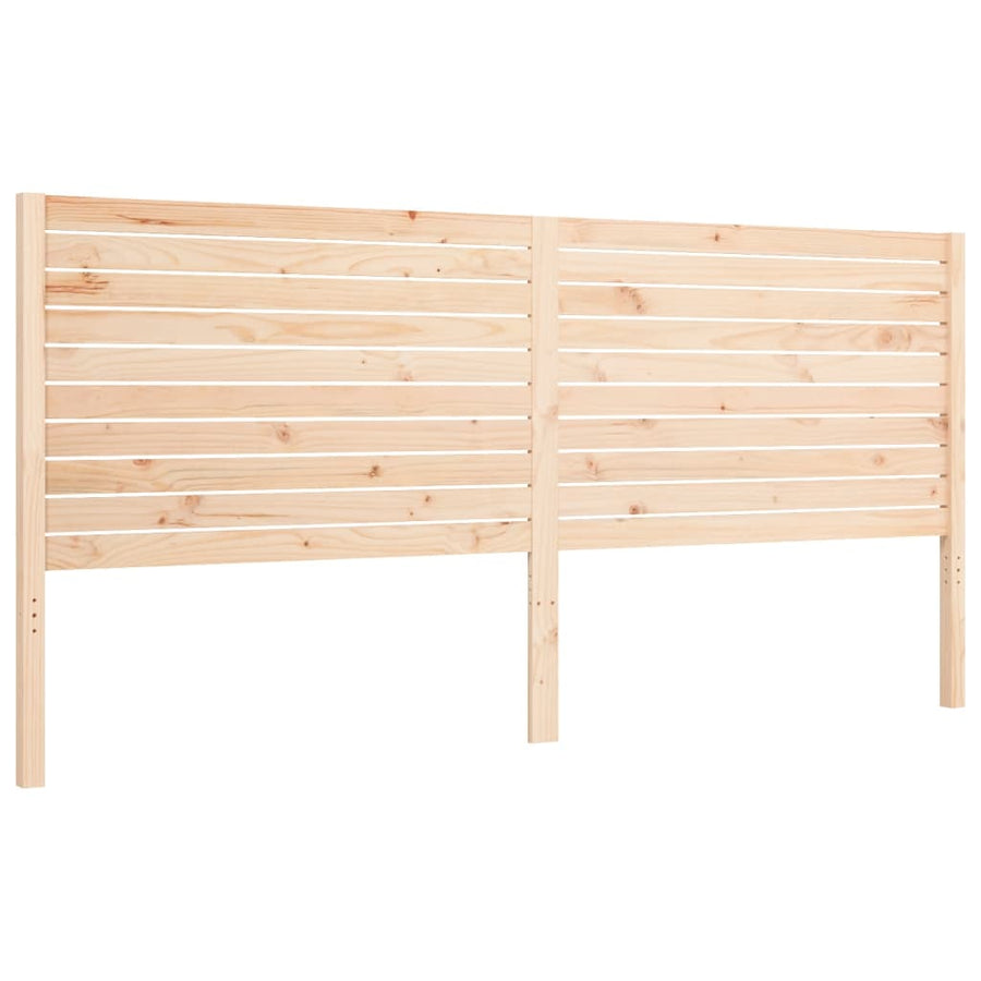 Bedframe Met Hoofdbord Massief Hout 180 x 200 cm Naturel