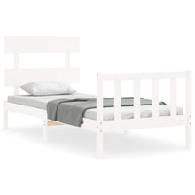 Bedframe met hoofdbord massief hout wit 100x200 cm 100 x 200 cm Wit met hoofdbord & voetbord