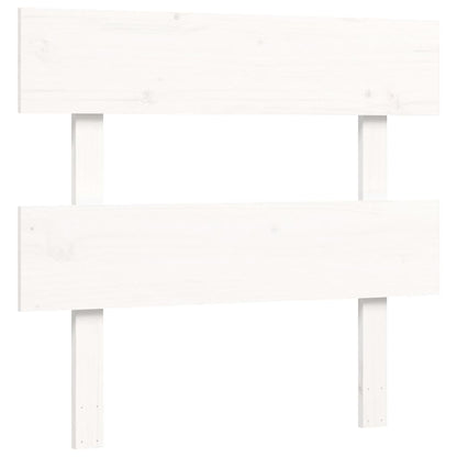 Bedframe met hoofdbord massief hout wit 100x200 cm 100 x 200 cm Wit met hoofdbord & voetbord