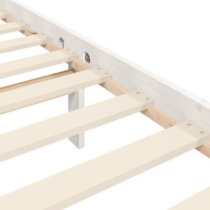 Bedframe met hoofdbord massief hout wit 100x200 cm 100 x 200 cm Wit met hoofdbord & voetbord