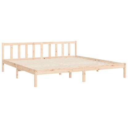 Bedframe met hoofdbord massief hout 6FT Super King 180 x 200 cm Naturel