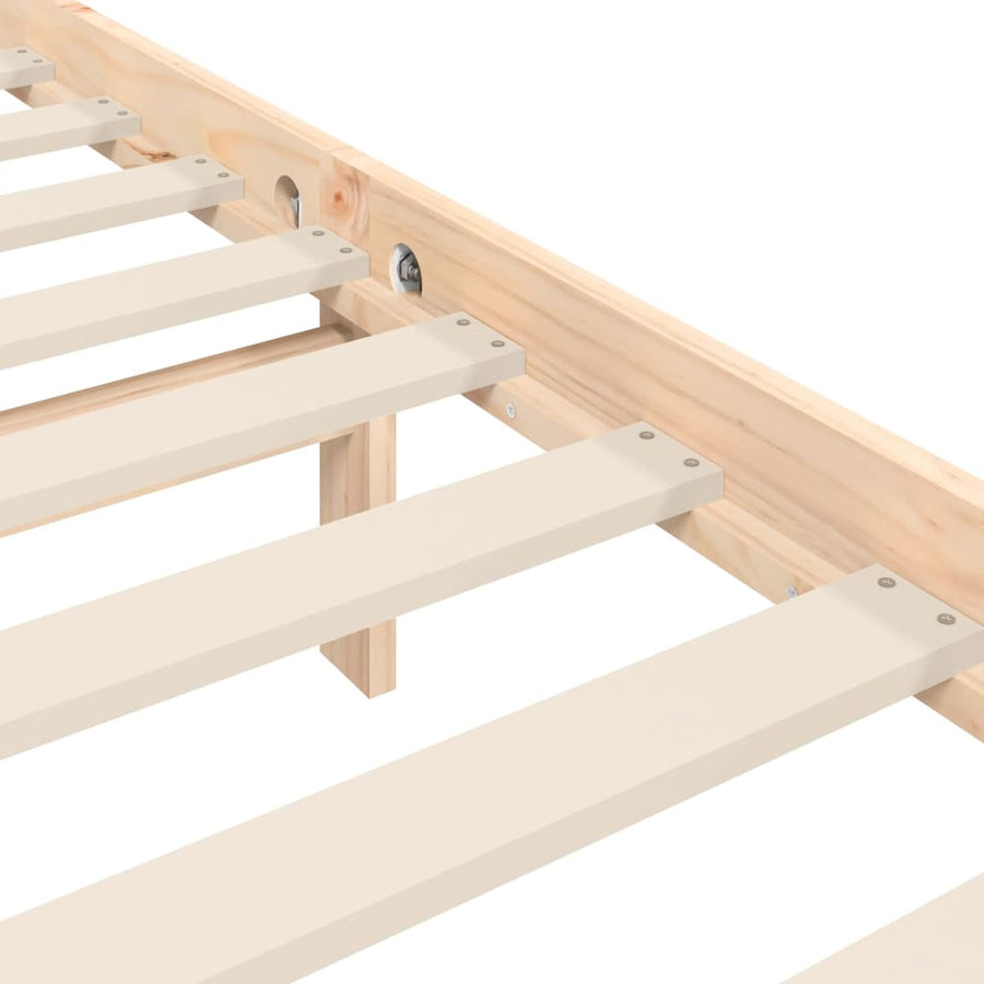 Bedframe met hoofdbord massief hout 6FT Super King 180 x 200 cm Naturel