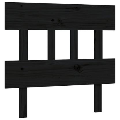 Bedframe met hoofdbord massief hout zwart 2FT6 Small Single 75 x 190 cm Zwart