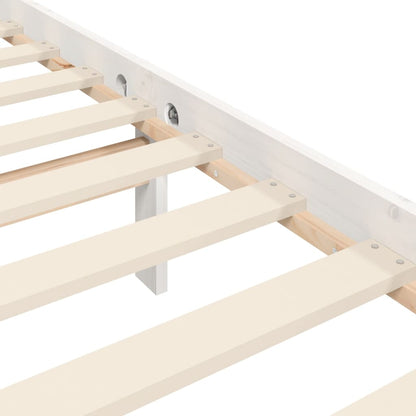 Bedframe met hoofdbord massief hout wit 100x200 cm 100 x 200 cm Wit met hoofdbord & voetbord