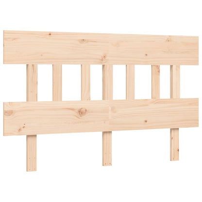 Bedframe met hoofdbord massief hout 140x200 cm 140 x 200 cm Naturel