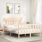 Bed frame without mattress solid pine wood 140x200 cm