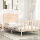 Bedframe Met Hoofdbord Massief Hout 100 x 200 cm Naturel