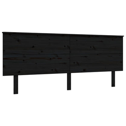 Bedframe Met Hoofdbord Massief Hout 200 x 200 cm Zwart