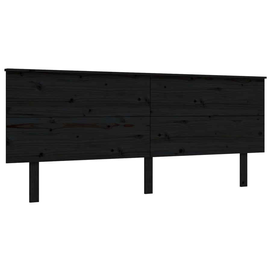 Bedframe Met Hoofdbord Massief Hout 200 x 200 cm Zwart