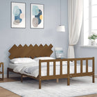 Bedframe Met Hoofdbord Hout 160 x 200 cm Honingbruin