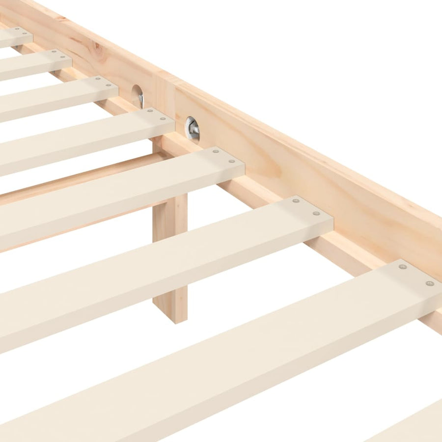 Bedframe met hoofdbord massief hout 4FT Small Double 120 x 190 cm Naturel met hoofdbord
