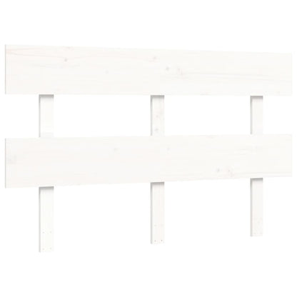 Bedframe met hoofdbord massief hout wit 4FT Small Double 120 x 190 cm Wit met hoofdbord