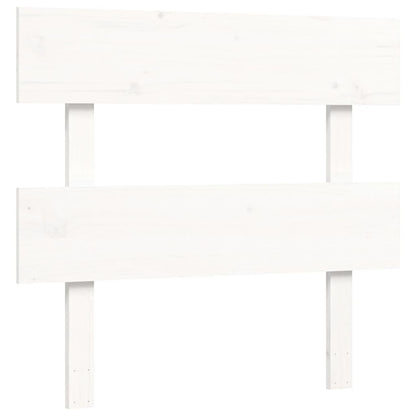 Bedframe met hoofdbord massief hout wit 90x200 cm 90 x 200 cm Wit met hoofdbord