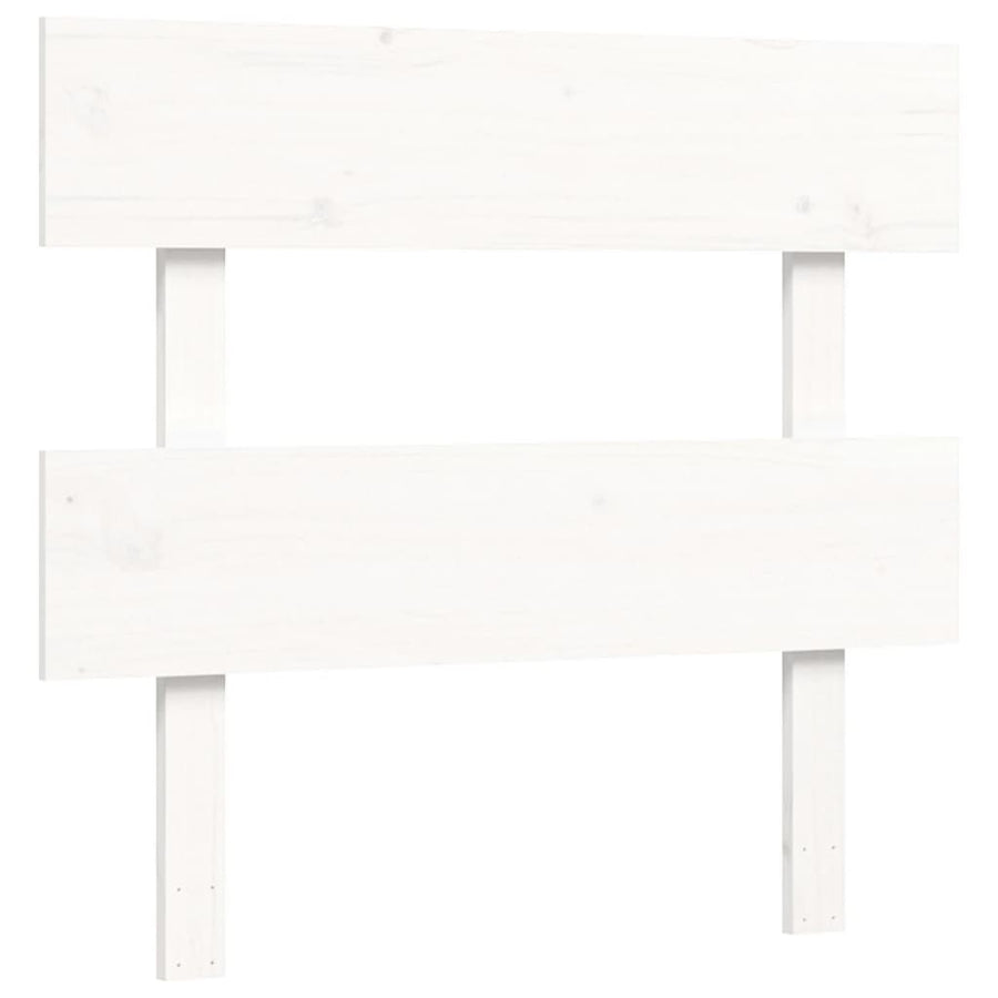 Bedframe met hoofdbord massief hout wit 90x200 cm 90 x 200 cm Wit met hoofdbord