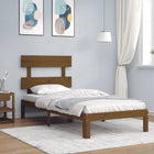 Bedframe met hoofdbord massief hout honingbruin 100x200 cm 100 x 200 cm Honingbruin met hoofdbord