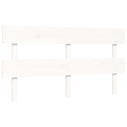 Bedframe met hoofdbord massief hout wit 160x200 cm 160 x 200 cm Wit met hoofdbord