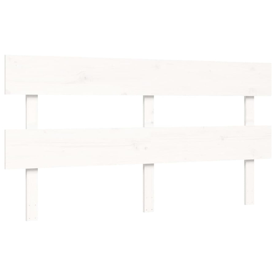 Bedframe met hoofdbord massief hout wit 160x200 cm 160 x 200 cm Wit met hoofdbord