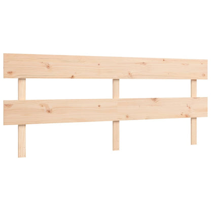 Bedframe met hoofdbord massief hout 200x200 cm 200 x 200 cm Naturel met hoofdbord
