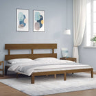 Bedframe massief hout honingbruin 200x200 cm