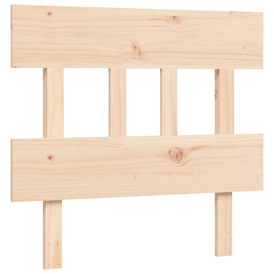 Bedframe met hoofdbord massief hout 90x200 cm 90 x 200 cm Naturel met hoofdbord