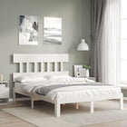 Bed frame without mattress solid pine wood white 120x200 cm