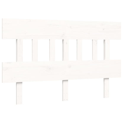 Bedframe met hoofdbord massief hout wit 140x200 cm 140 x 200 cm Wit met hoofdbord