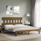 Bedframe met hoofdbord hout honingbruin 160x200 cm 160 x 200 cm Honingbruin met hoofdbord