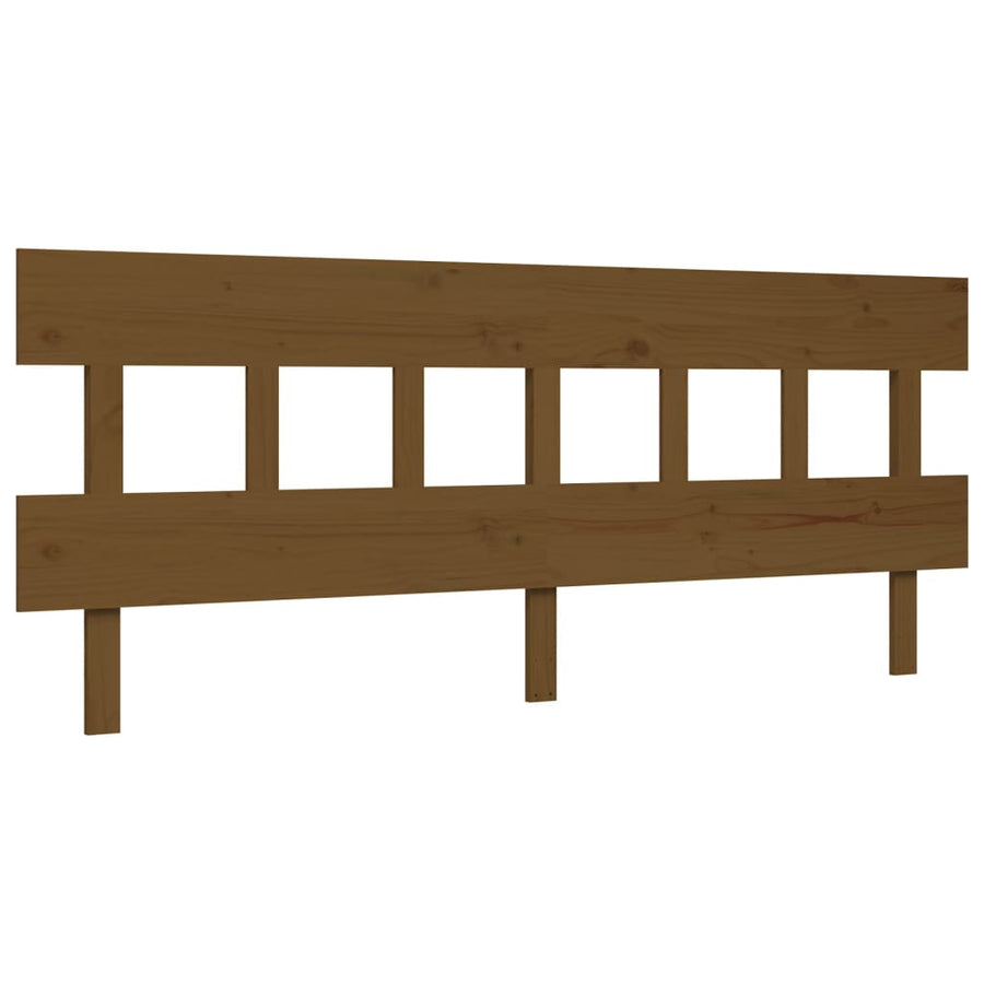 Bedframe met hoofdbord massief hout honingbruin 200x200 cm 200 x 200 cm Honingbruin met hoofdbord