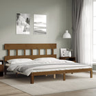 Bedframe massief hout honingbruin 200x200 cm