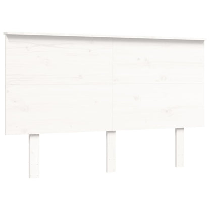 Bedframe Met Hoofdbord Massief Hout 4Ft Small Double 120 x 190 cm Wit