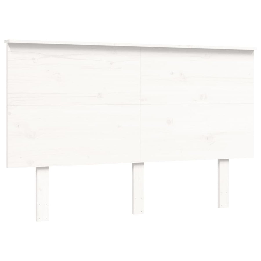 Bedframe Met Hoofdbord Massief Hout 4Ft Small Double 120 x 190 cm Wit