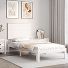 Bed frame without mattress solid pine wood white 90x200 cm