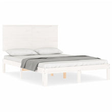 Bedframe Met Hoofdbord Massief Hout 120 x 200 cm Wit