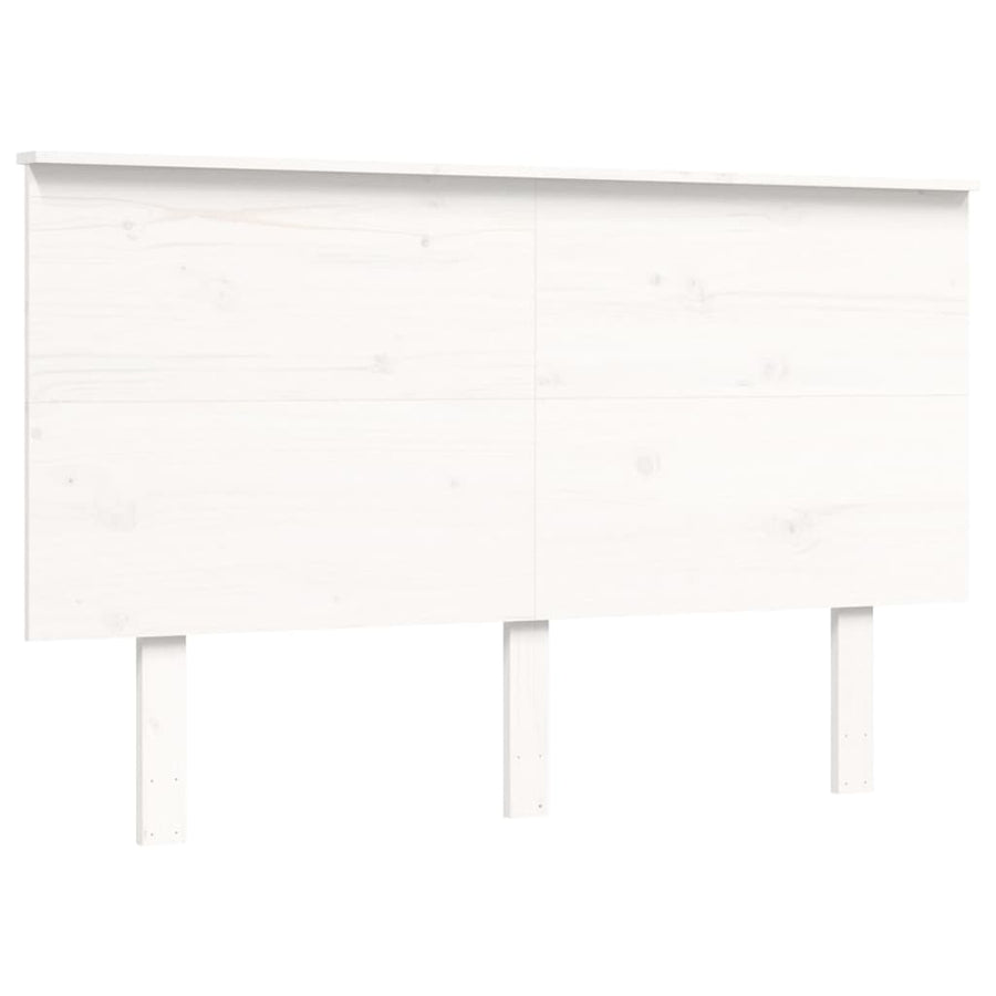 Bedframe Met Hoofdbord Massief Hout 120 x 200 cm Wit