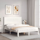 Bed frame without mattress solid pine wood white 120x200 cm