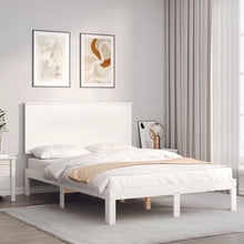 Bedframe Met Hoofdbord Massief Hout 120 x 200 cm Wit