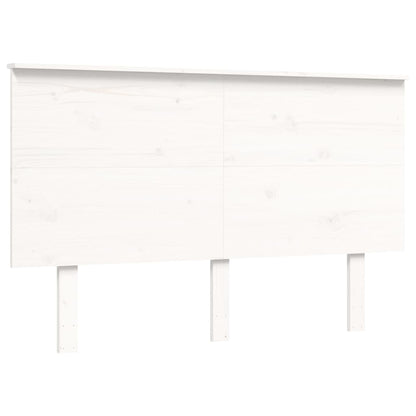 Bedframe Met Hoofdbord Massief Hout 140 x 200 cm Wit