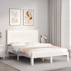 Bed frame without mattress solid pine white 140x200 cm