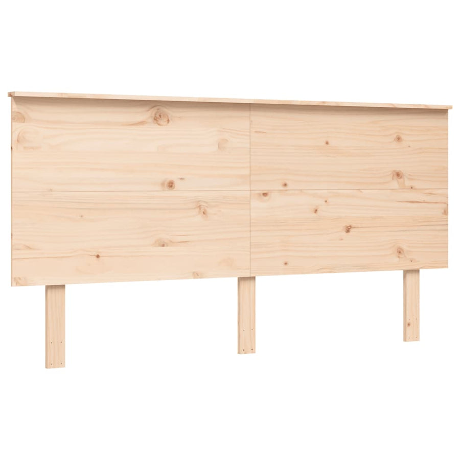 Bedframe Met Hoofdbord Massief Hout 5 Ft King Size 150 x 200 cm Naturel