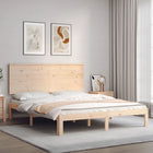 Bed frame with headboard solid wood