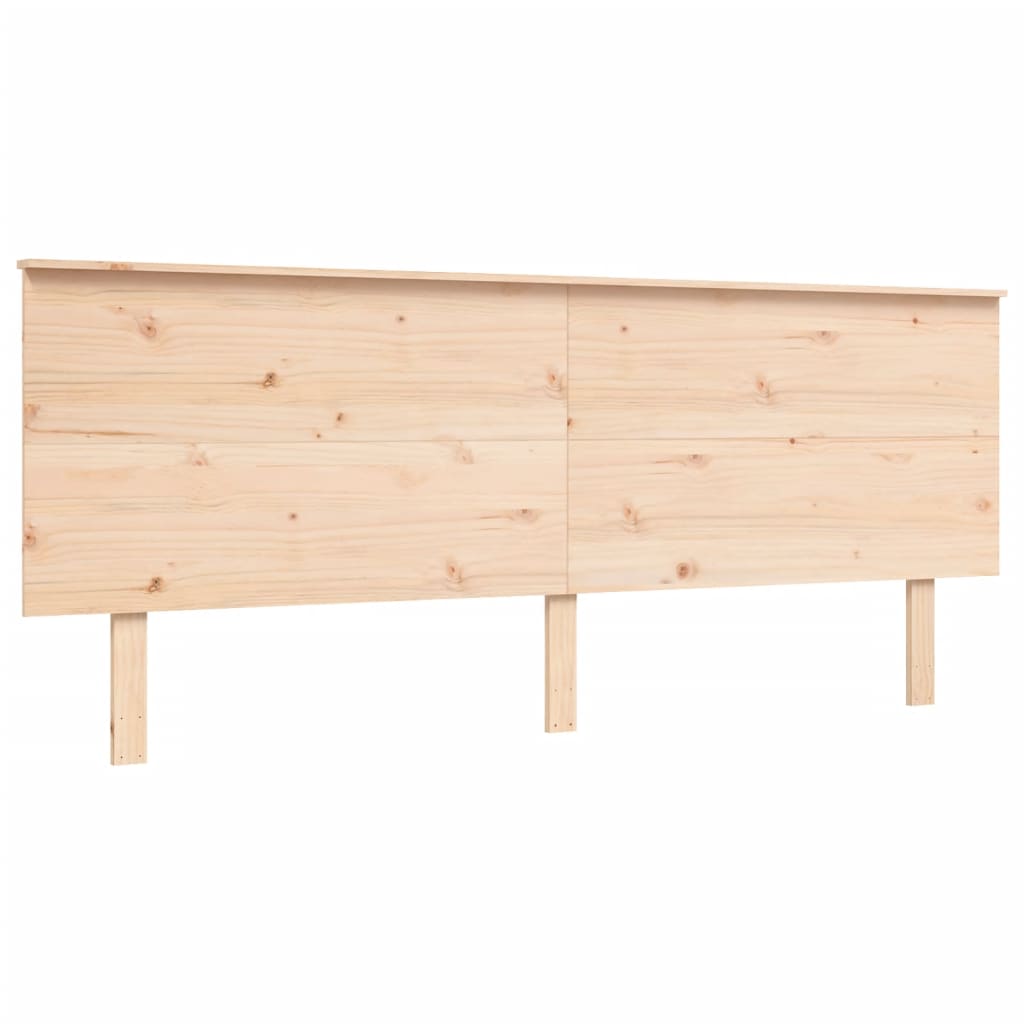 Bedframe Met Hoofdbord Massief Hout 200 x 200 cm Naturel