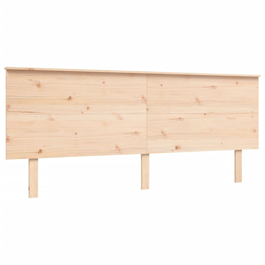 Bedframe Met Hoofdbord Massief Hout 200 x 200 cm Naturel