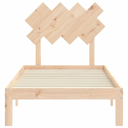 Bedframe Met Hoofdbord Massief Hout 3Ft Single 90 x 190 cm Naturel