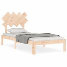 Bedframe Met Hoofdbord Massief Hout 90 x 200 cm Naturel