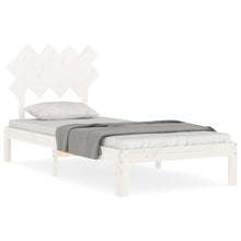 Bedframe Met Hoofdbord Massief Hout 90 x 200 cm Wit